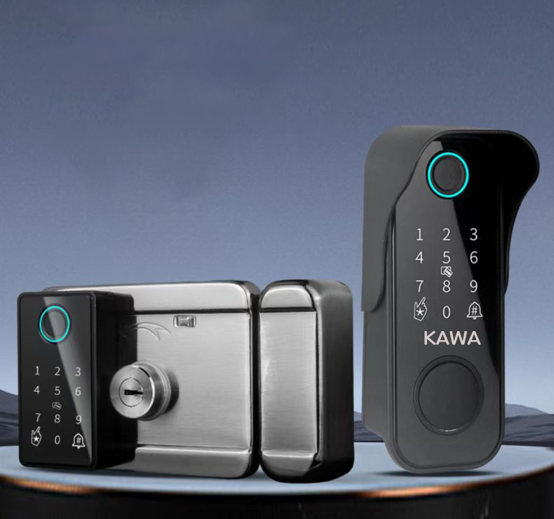 Khóa vân tay cổng sắt 2 mặt vân tay KAWA-KC02