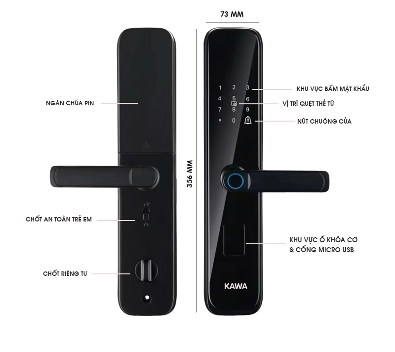 Khóa cửa vân tay KAWA-K204
