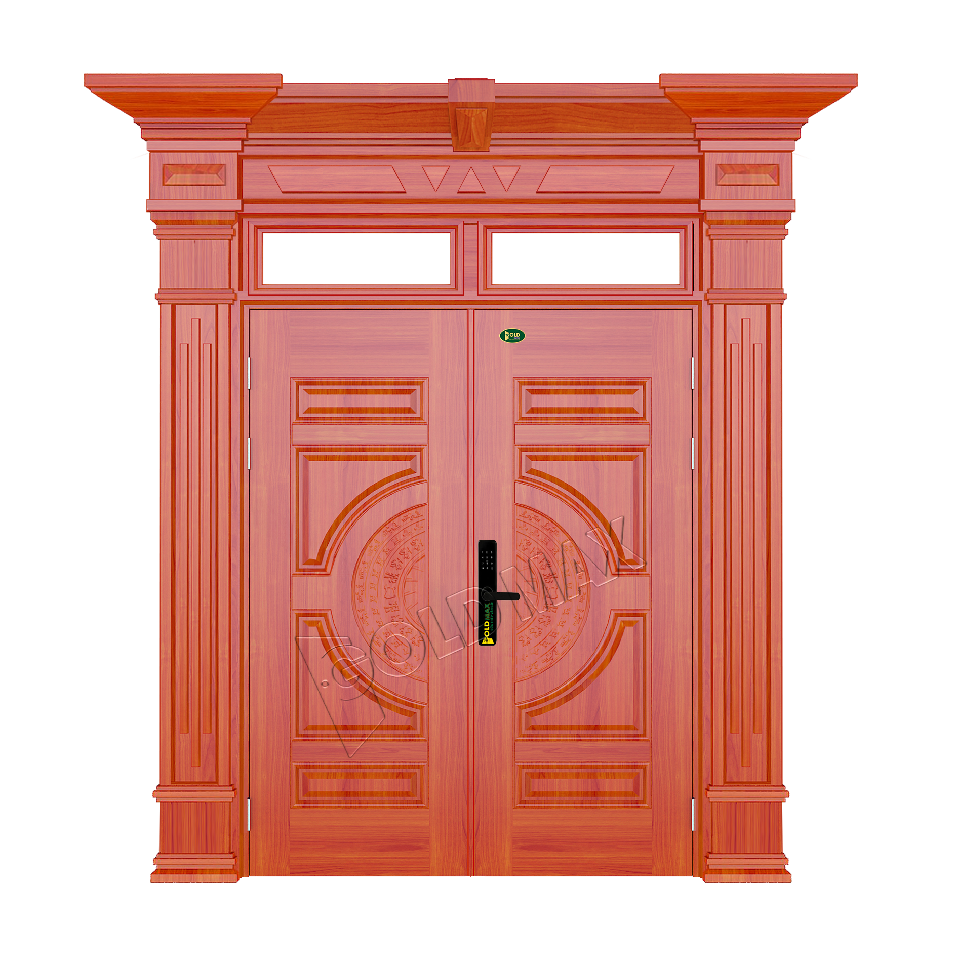 CỬA THÉP VÂN GỖ GLX2-HTD-2TK