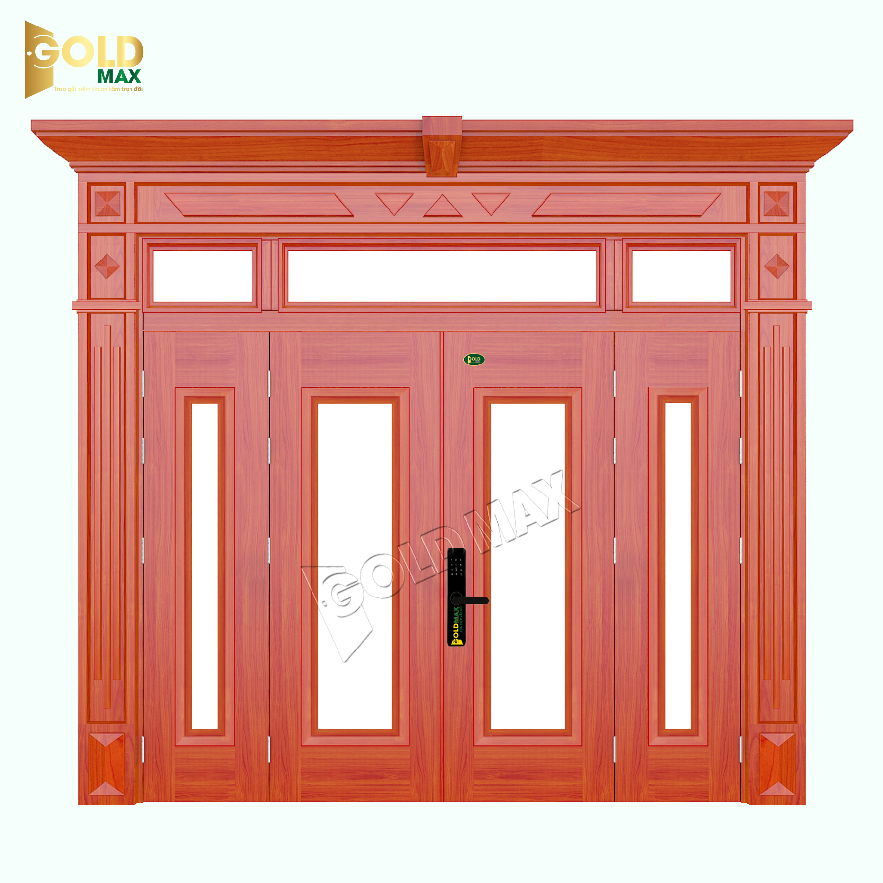 CỬA THÉP VÂN GỖ LUXURY LX4-HPK-HPK-3TK