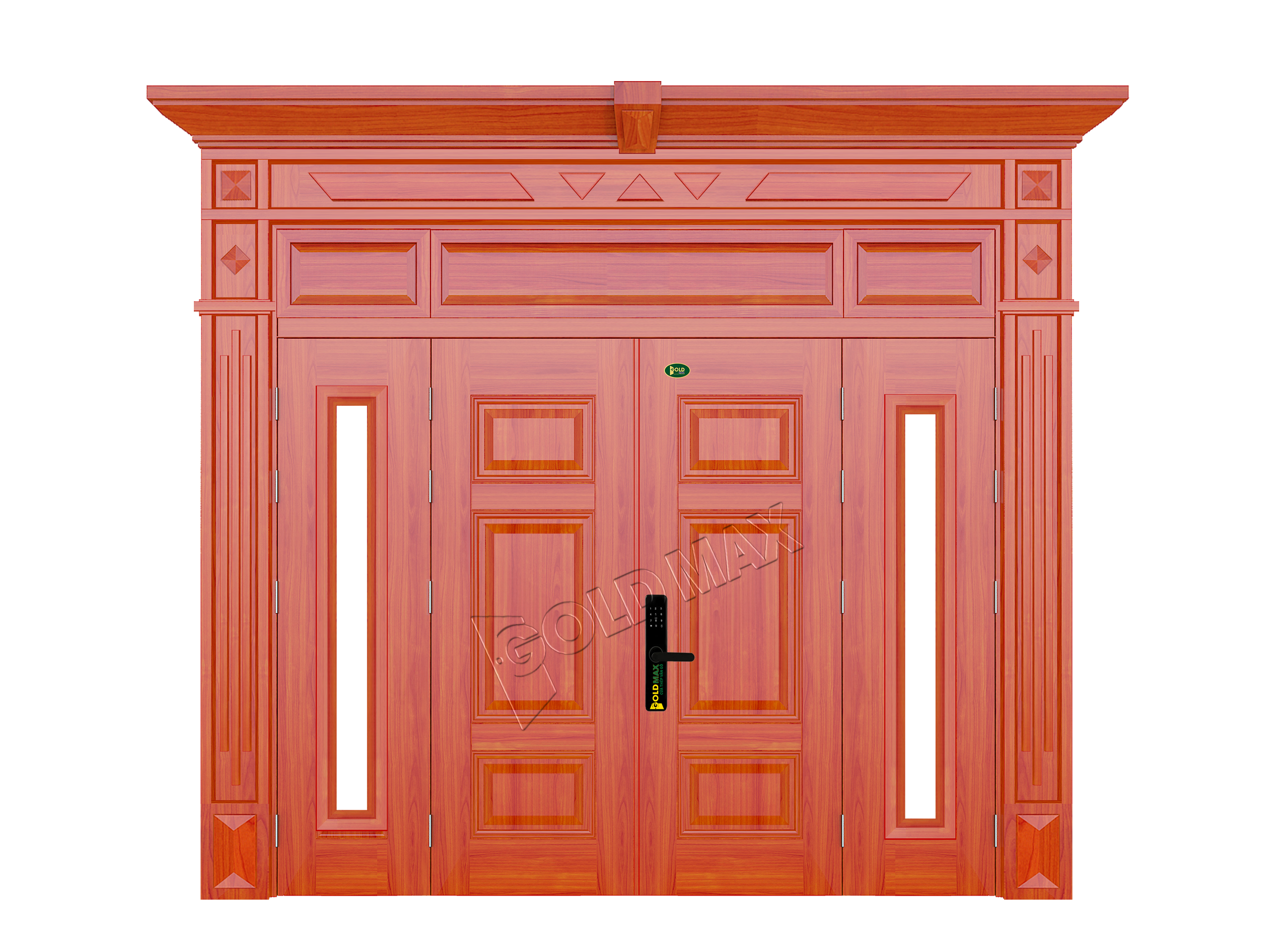 CỬA THÉP VÂN GỖ LUXURY LX4-H1-HPK-3PN